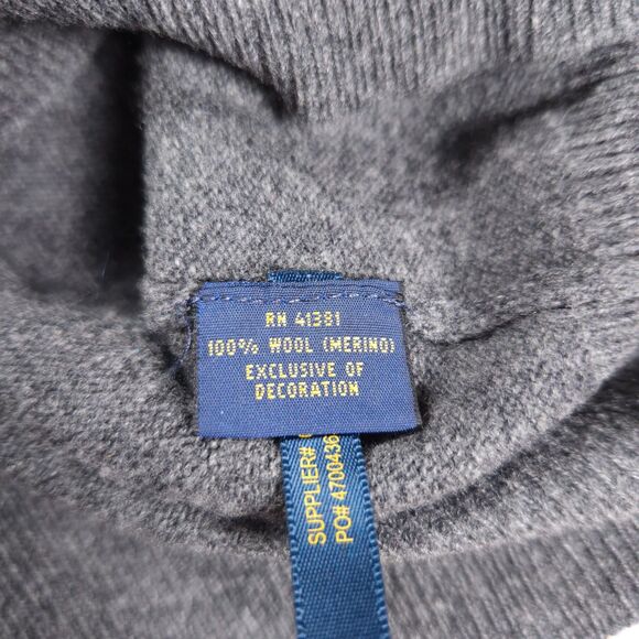 Polo Ralph Lauren 1/4 Zip Pullover Sweater Men's 4XLT Tall Gray Merino Wool - Picture 7 of 15